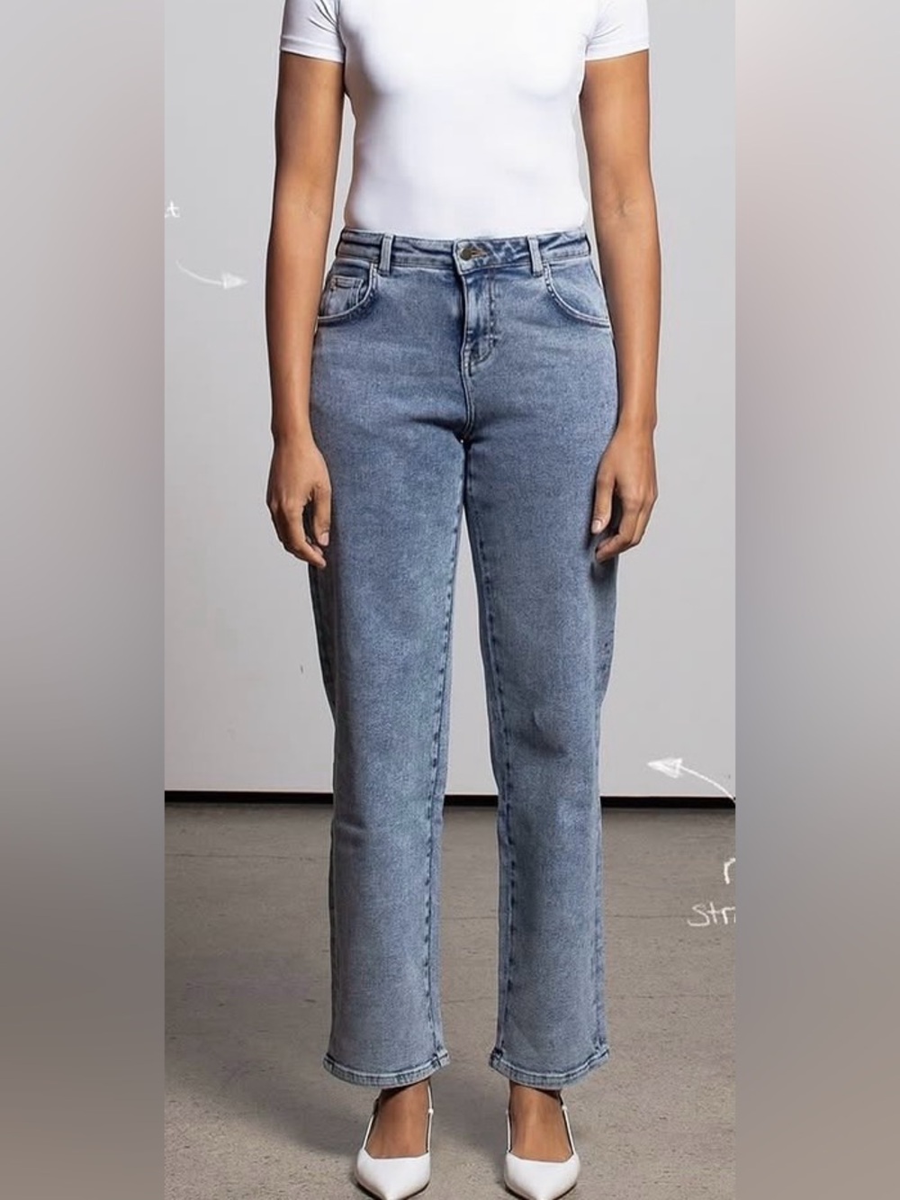 Ambela Women’s Stretch Straight Leg Jeans Size 14-16 30 Regular High Rise